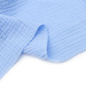 Usine En Gros 120gsm <span class=keywords><strong>Coton</strong></span> Bio Mousseline Tissu <span class=keywords><strong>Double</strong></span> <span class=keywords><strong>Gaze</strong></span> Crêpe Sergé pour Bébé Swaddle Vêtements Personnalisé pour Garçons - Product Image 3