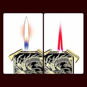Vente en gros de briquet coupe-vent à double flamme de haute qualité briquet gonflable à relief briquet Dragon doré - Product Image 3