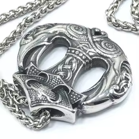 Colliers d'ancre de navire de marteau de Viking Crow Thor à la mode pour hommes Style d'amulette unique et significatif avec chaîne de serpent en acier inoxydable
