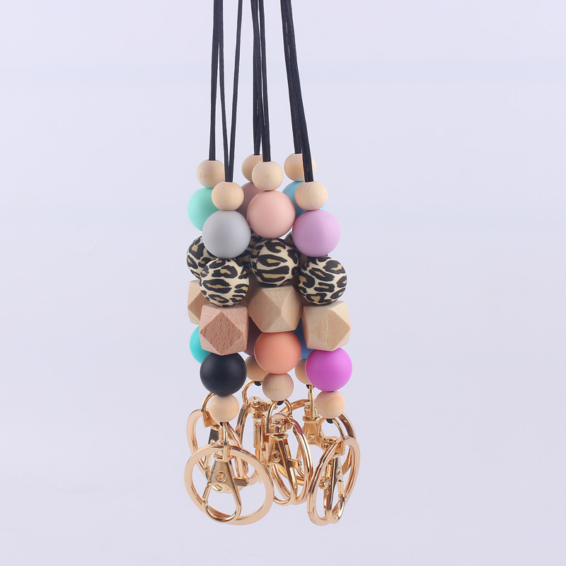 New Style Silicone Pencil Apple Notedbook Beads Stack Long Breakaway Keychain Lanyard Back to School Designs