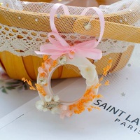 Comprimés de cire de forme ronde de cire de soja de décor à la maison de fleur séchée de cadeau de mariage fait main en gros de haute qualité avec ruban