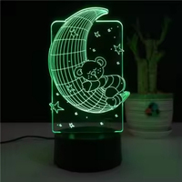 Décoration de chambre, étoiles, lumières du Ramadan, cadeau, ornement, lumière de nuit LED 3D USB pour enfants