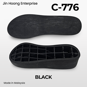 Jin Hoong Women's Durable Anti-Slip PVC <b>C</b>-776 Wedges 65mm Thick Black Outsole Water-Resistant Features - Product Image 2