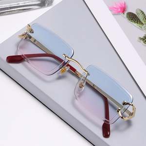 Gafas de Sol Cuadradas con Logotipo Personalizado, Diseño 2025, Sin Marco, Degradado, Protección UV400, Patillas de Aleación, Rectangulares, para Hombre y Mujer - Product Image 2