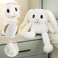 Peluche lapin personnalisée avec oreilles mobiles, adorable lapin en peluche avec longues oreilles et pattes souples réglables, poupée amusante et douce