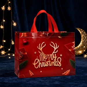 Bolsa de Regalo y Bolso de Mano Laminado No Tejido con Diseño de Papá Noel para Navidad - Product Image 5