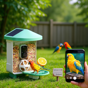 Cámara para alimentador de pájaros 1080p FHD con energía solar y lente gran angular para observación de aves en el patio trasero - Product Image 2