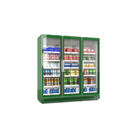 Enfriador de Bebidas de Triple Puerta con Control Digital de Temperatura, Refrigerador Vertical Comercial con Luz Interior LED para Tienda