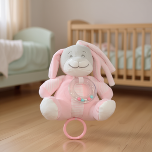 Juguete de peluche con sonajero de conejito NannAmore, juguete suave para bebés de 18 cm - Product Image 3