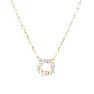 ROXI Collier Pendentif Cercle en Zircon Plaqué Rhodium Argent Sterling 925 Tendance pour Femme Vente en Gros - Product Image 1