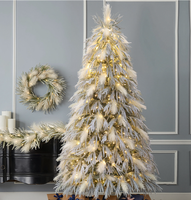Vente flash - Arbre de Noël floqué de haute qualité, écologique, personnalisable en hauteur, design personnalisé, lumières LED vibrantes