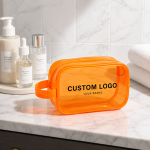 Wholesale Portable Printed Logo Waterproof Makeup Travel <b>Toiletry</b> Zipper Custom Logo <b>Clear</b> Pvc Cosmetic <b>Bag</b> - Product Image 3