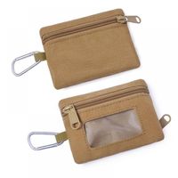 Dompet gantungan kunci Wanita Pria, dompet koin minimalis kanvas modis, tempat kartu kredit ID, kantung koin ritsleting kecil