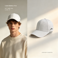 Gorra de Béisbol Blanca de 6 Paneles con Corona Estructurada, Visera Curva, Hebilla Metálica Ajustable, Logotipo Personalizado OEM ODM, para Exteriores y Calle
