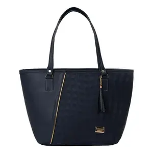 Sac fourre-tout en cuir véritable pour femme Fana Cayetana bleu marine M3845 renforcé élégant pour usage quotidien - Product Image 3