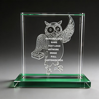 Trophée en cristal K9 Neelpure 199159, motif hibou gravé au laser 3D, logo personnalisé pour la reconnaissance scolaire et l'éducation