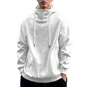 High Quality 400gsm Heavyweight <b>Men's</b> Oversized Hooded Sweatshirt Solid Color Cotton French Terry Knitted Casual Vacation - Product Image 1