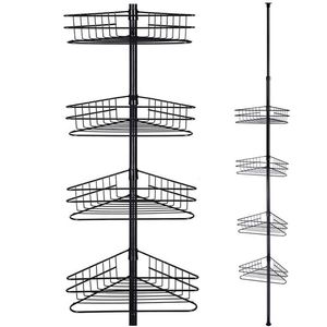Étagère de douche d'angle télescopique moderne Plata Negro à 4 niveaux pour hôtel, support mural suspendu pour salle de bain - Product Image 6