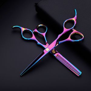 Professional Hairdressing Scissors 6 Inch Colored Thinning Shears Right Handed Stainless Steel 440C For Salon Use - Product Image 2