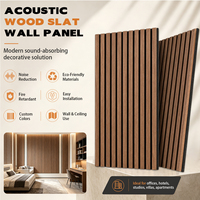 Panneau acoustique en bois MDF personnalisable avec lattes en PET, absorption acoustique, revêtement décoratif pour bureau, bibliothèque, salon, restaurant, intérieur