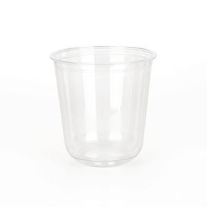 Gobelet à smoothie jetable 89 mm 14 oz en PP PLA PET, transparent dépoli, avec couvercle en plastique en forme de U pour café, thé, lait, à paroi simple - Product Image 1