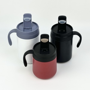 Nouvelle tasse à café à thé thermique à isolation sous vide en acier inoxydable personnalisée avec couvercle rabattable tasse à transporter facile à lancer - Product Image 4