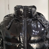 Nouvelle mode 2021, veste matelassée pour homme en noir brillant, fabriquée sur mesure, épaisse, pour l'automne, avec capuche, grande taille, fermeture éclair, imperméable