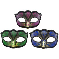 Vente en gros, masque de fête de luxe de Mardi Gras, paillettes vénitiens élégantes, robe fantaisie de carnaval, Halloween, masque de visage