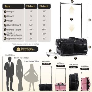 Muestra gratuita: Bolsa de baile con ruedas y estante colgante para cosméticos y ropa, sin costos adicionales. - Product Image 2