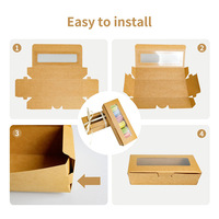 Boîte cadeau personnalisée en papier kraft, matériaux recyclés, rectangulaire, pliable, en carton, avec ruban estampé pour l'emballage de nourriture, de collations et de biscuits