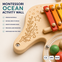Papan Aktivitas Dinding Gurita Laut Montessori Dalam Ruangan dari Kayu untuk Anak-anak, Pengembangan Keterampilan Motorik Halus untuk Taman Kanak-Kanak dan Penitipan Anak
