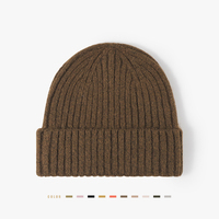 Bonnet en tricot épais unisexe en mélange de laine avec logo personnalisé brodé en 3D, couleur unie, chaud, idéal pour l'extérieur et les voyages en hiver