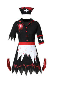 Dernière robe noire nouvelle Halloween Cosplay <span class=keywords><strong>infirmière</strong></span> horreur terrifiée <span class=keywords><strong>infirmière</strong></span> <span class=keywords><strong>sanglante</strong></span> Zombie Cosplay scène spectacle Costumes - Product Image 5