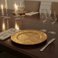 Assiettes de Présentation de Luxe 13 Pouces en Gros, Motif Personnalisé, Durables et Réutilisables pour la Maison, Mariages, Anniversaires, Dîners et Événements Formels