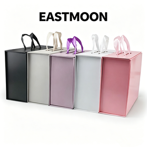 Magnetic Folding Shoe Gift <b>Box</b> Portable Ribbon Handle Custom Color <b>Collapsible</b> Luxury Sneaker Packaging <b>Box</b> - Product Image 5