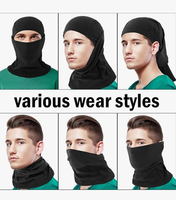 Écharpe-cagoule en polyester noir imperméable et respirant avec logo personnalisé, à un trou, couvrant tout le visage, pour l'hiver, la moto et les sports