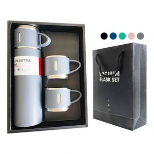 Free Shipping 17Oz Stainless Steel Vacuum <b>Flask</b> Mug Set Thermos One Water <b>Bottle</b> With Two Coffee Cup - Product Image 1