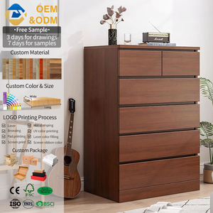 Mueble de Gabinete de Roble/Pino Reciclado, Cómoda Moderna con Cajones para Dormitorio, Cajonera Esquinera para Sala de Estar, Blanco D - Product Image 1