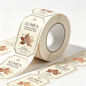Etiquetas Adhesivas de Vinilo para Cosméticos de Marca Privada TEDDY, Logotipo con Estampado en Caliente Dorado, Etiquetas para Perfumes, Laminadas Brillantes - Product Image 1