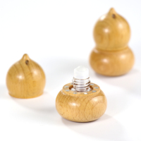 2ml ahşap küçük yağ Dun cam uçucu yağlar cam rulo şişe küçük taşıması kolay parfüm geri dönüşüm Deodorant tı rolon şişe