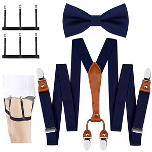 Pantalon élastique réglable, sangle, ensemble avec <span class=keywords><strong>bretelles</strong></span> et nœud papillon, pour <span class=keywords><strong>homme</strong></span> - Product Image 6