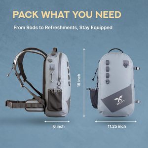 Mochila de pesca de muestra gratis con soportes para caña, mochila impermeable para aparejos de pesca, bolsa de pesca con correas de hombro ocultas - Product Image 6