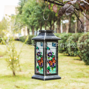 Solar Garden Lantern <b>Led</b> Plastic Outdoor Hanging Decor <b>Light</b> With Butterfly Pattern For Patio Yard - Product Image 3