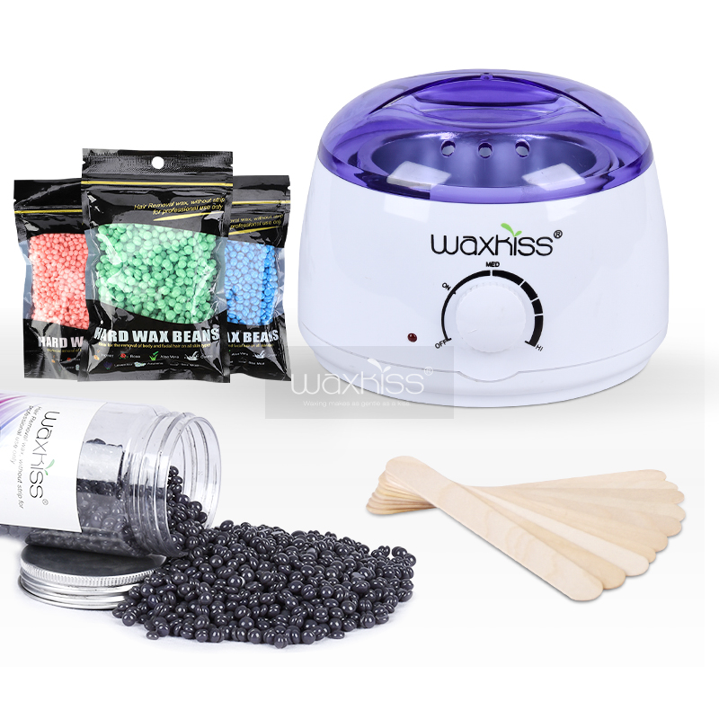 Электрический восковой подогреватель для удаления волос с аппликатором в виде бобов, набор для ухода за кожей