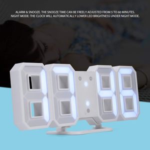 3D kỹ thuật số Đồng hồ báo thức tự động mờ dẫn đồng hồ treo tường Màu ánh sáng Máy tính để bàn đồng hồ báo thức - Product Image 6