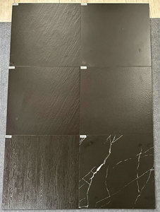 Azulejos de piedra pizarra antideslizantes modernos <span class=keywords><strong>24x24</strong></span> 600x600mm Estructura mate súper negra Uso interior de madera-para pisos Apartamentos Country - Product Image 4