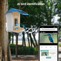 Mangeoire à oiseaux intelligente de haute qualité avec IA, reconnaissance de plus de 11 000 espèces, détection de mouvement automatique, caméra, capacité de 2,5 L, Wi-Fi