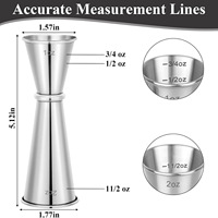 Jigger à double barre en acier inoxydable avec échelle graduée pour barman, bar à domicile et mélange de boissons
