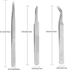 Pince à épiler pour sourcils, précise et pointue, avec embout fin et finition sablée, pour le marché brésilien - Product Image 2