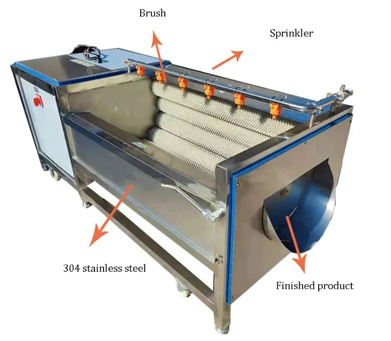Patates yıkama ve soyma fırça makinesi fiyat/tatlı patates otomatik soyma temizleme makinesi/tatlı patates çamaşır makinesi